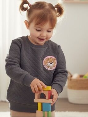 Nickelodeon Gray Quilted Sweatshirt with Paw Patrol Patch